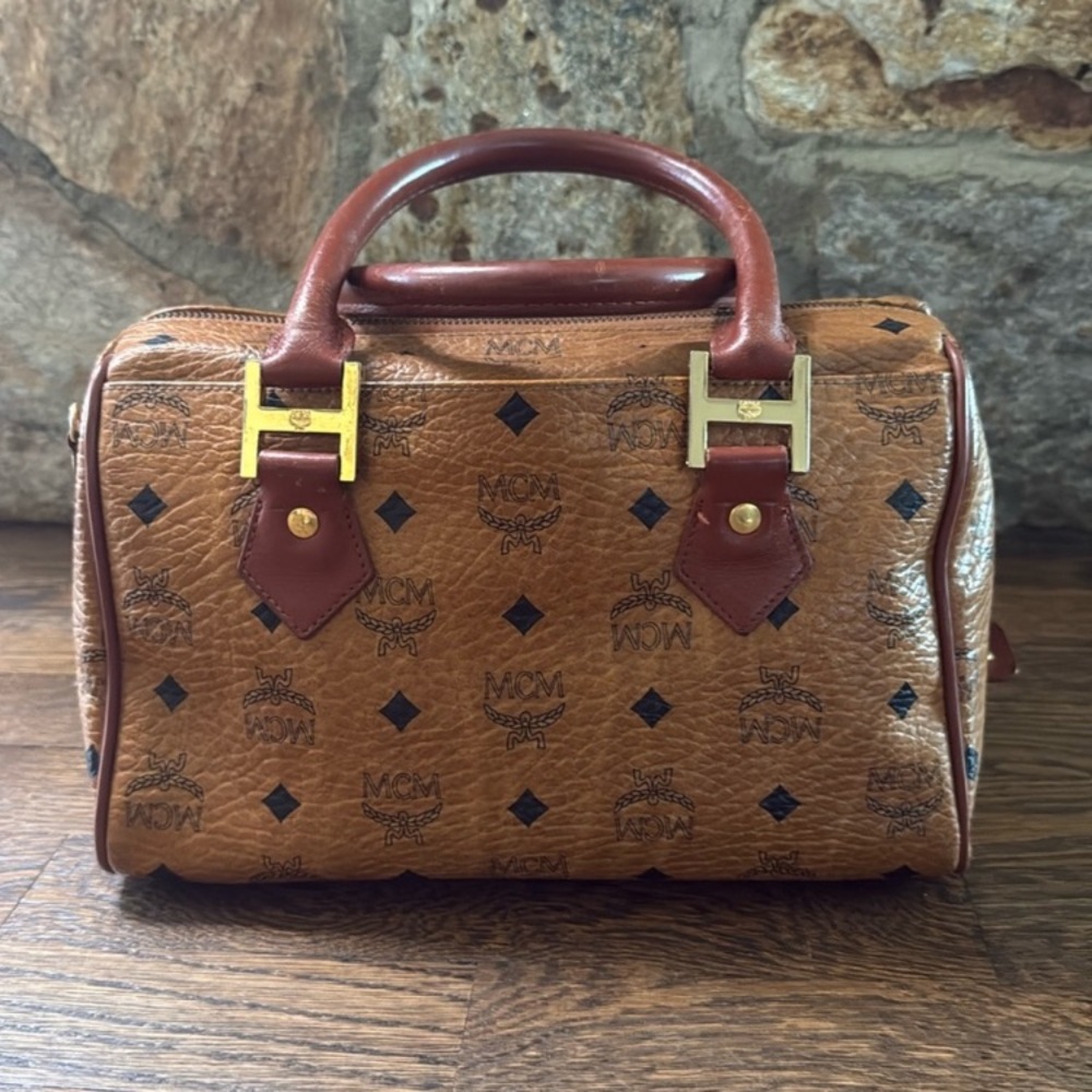 ✨German MCM Cognac Visetos Satchel Bag | Vintage - Picture 5 of 16